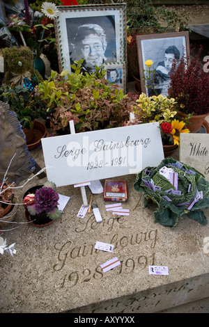 Serge Gainsbourg Grab Friedhof Montparnasse Paris Frankreich Stockfoto