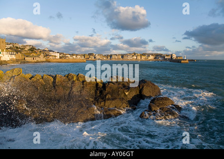 Blick auf St. Ives von Porthminster Stockfoto