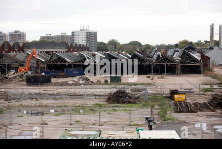 Abbrucharbeiten im Gange auf den Westen arbeiten, Bestandteil der MG Rover Group arbeitet, Longbridge, Birmingham, West Midlands, UK. Stockfoto