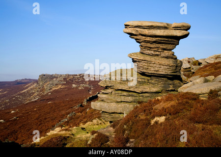 Der Salzstreuer Derwent hochkant in Derbyshire an einem sonnigen Wintertag. Stockfoto