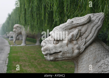 Geist-Weg an den Ming-Gräbern Stockfoto