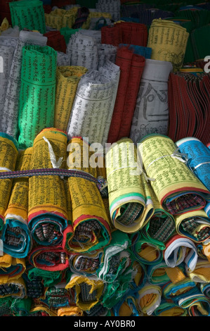 Buddhistisches Gebet flags für Verkauf in Barkhor Square, Lhasa, Tibet Autonomous Region, China. Sept. 06. Stockfoto