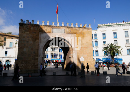 Bab Bhar, Porte de France, Tunis Tunesien Stockfoto