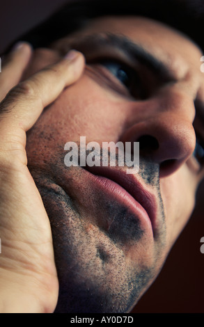 Porträt eines Mannes hautnah Stockfoto