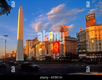 Der Obelisk in Buenos Aires am 9. Juli Avenue Stockfoto