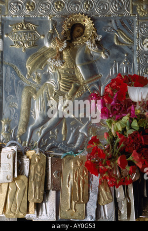 Kassos, Fr, Kloster Agios Georgis Chadion Relief Stockfoto