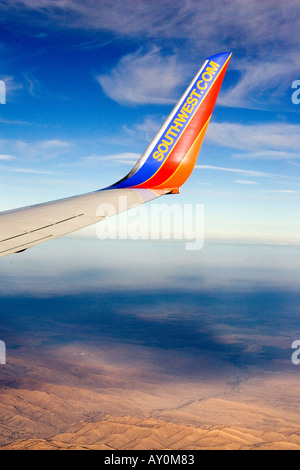 California vom Southwest Airlines Flugzeug aus gesehen Stockfoto