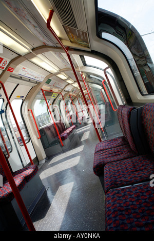 Leere U-Bahn Wagen London England Stockfoto
