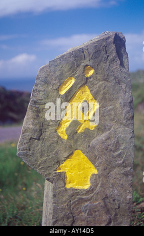 Stein-Wegpunkt auf die Sheeps Head Way, West Cork, Irland Stockfoto