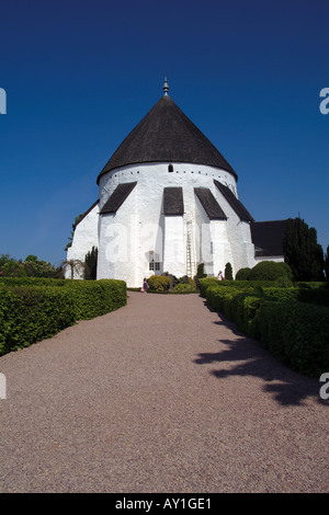 Osterlars Rundkirke auf Bornholm. Stockfoto