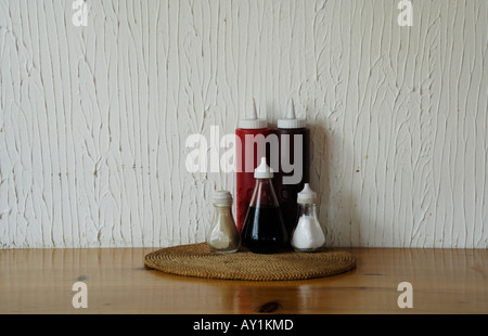 Die Condoments Stockfoto