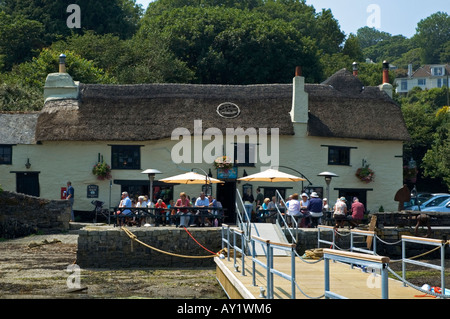 Das historische Pandora Inn am Restronguet Creek zwischen Falmouth und Truro in Cornwall, england Stockfoto