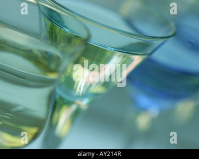 Nahaufnahme von drei Gläser Wasser Stockfoto