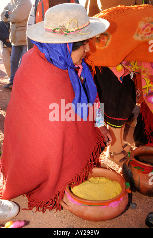 Pachamama, Fiesta Nacional a la Madre Tierra, Tolar Grande, Provinz Salta, Argentinien, Südamerika Stockfoto