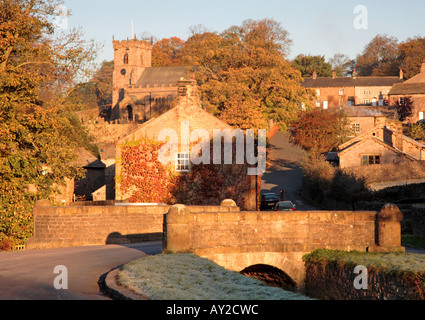 Downham, Lancashire, unberührte Dorf in Ribble Valley, Lancashire, Außergewähnliche Naturgebiet, UK, Europa Stockfoto