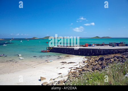 Höheren Stadtkai St Martin s Scilly-Inseln Stockfoto