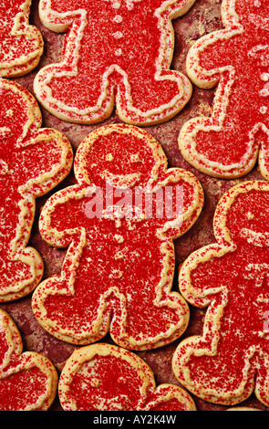 Reihen von Lebkuchen Männer Zucker Stockfoto