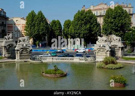 Frankreich Marseille Boulevard Longchamps die neue Straßenbahnlinie im Bau Stockfoto