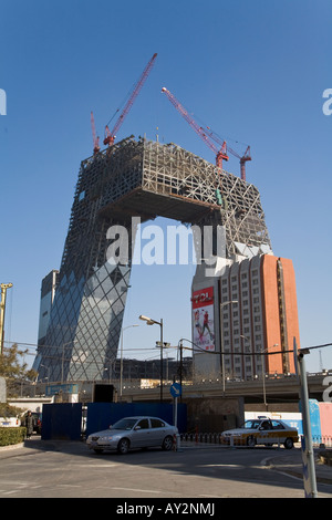 CCTV, neue Gebäude im Bau, März 2008 Stockfoto