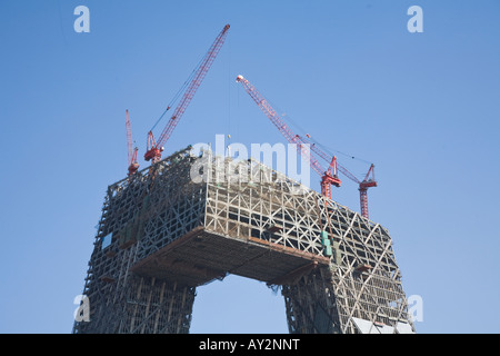 CCTV, neue Gebäude im Bau, März 2008 Stockfoto