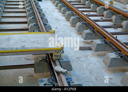 Frankreich Marseille Boulevard Longchamps die neue Straßenbahnlinie im Bau Stockfoto