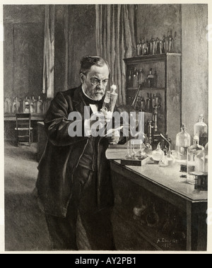 Pasteur In Lab Edelfelt Stockfoto