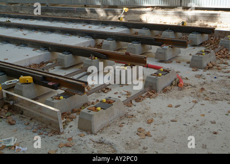 Frankreich Marseille Boulevard Longchamps die neue Straßenbahnlinie im Bau Stockfoto