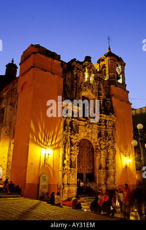 Reich verzierte Fassade der Templo de San Diego in der kolonialen Bergbau Stadt Guanjuato Mexiko Stockfoto