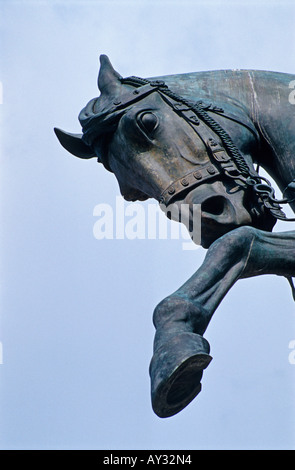 Pferd Statue Detail - Monumento Vittorio Emanuele II, Piazza Venezia in Rom (Italien) Stockfoto