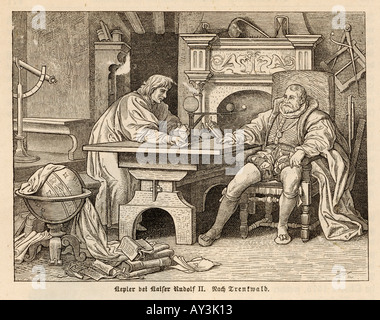 Kepler mit Rudolf Ii. Stockfoto