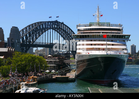 Queen Victoria im Hafen von Sydney angedockt Stockfoto