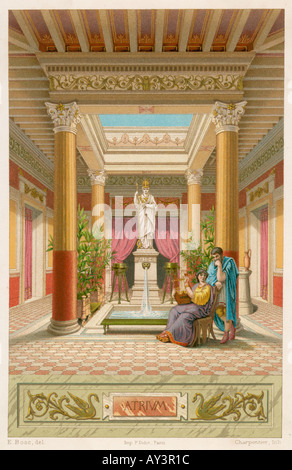 Pompeji-Atrium wiederhergestellt Stockfoto