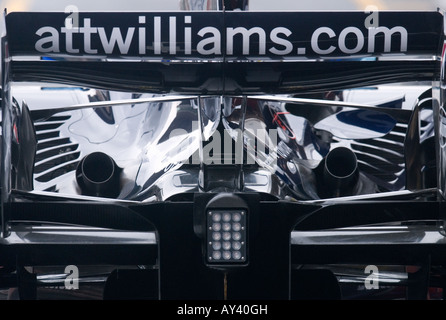 Williams-Rennwagen während der Formel-1-Test-Sitzungen auf dem Circuit de Catalunya in der Nähe von Barcelona im Februar 2008 Stockfoto