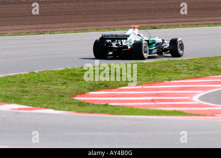 Honda Rennwagen während der Formel-1-Test-Sitzungen auf dem Circuit de Catalunya in der Nähe von Barcelona im Februar 2008 Stockfoto