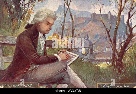 WA Mozart komponieren Stockfoto