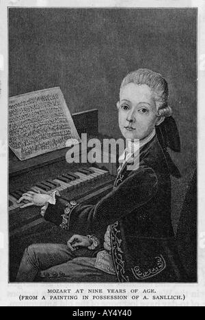 Mozart im Alter von 11 Stockfoto