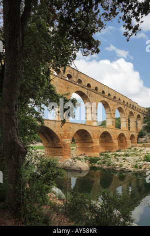 Pont du Gard Aquädukt in der Provence im Süden Frankreichs Stockfoto