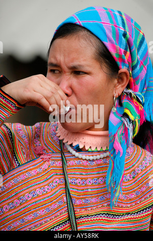 Flower Hmong in Vietnam zu demonstrieren, die nicht die Einheimischen einmal wie Reis-Whisky Stockfoto