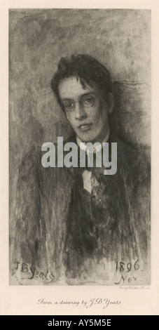 W B Yeats Radierung Stockfoto