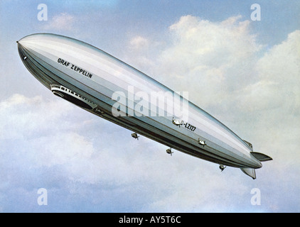 Zeppelin Lz 127 Postkarte Stockfoto