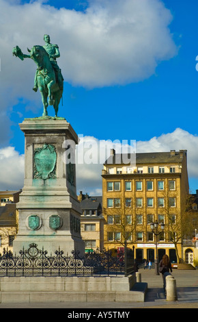 Statue von Guillaume II am Place Guillaume II Europas Ville de Luxembourg Stockfoto