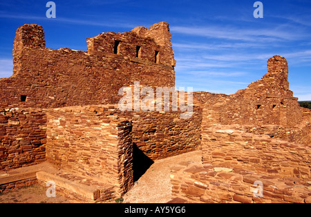 Die imposante Mission San Gregorio de Abo, Abo Ruinen, Salinas Pueblo Missionen National Monument, New Mexico. Stockfoto