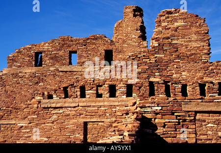 Die imposante Mission San Gregorio de Abo, Abo Ruinen, Salinas Pueblo Missionen National Monument, New Mexico. Stockfoto