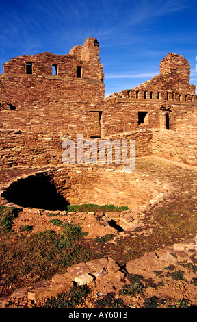 Die imposante Mission San Gregorio de Abo, Abo Ruinen, Salinas Pueblo Missionen National Monument, New Mexico. Stockfoto