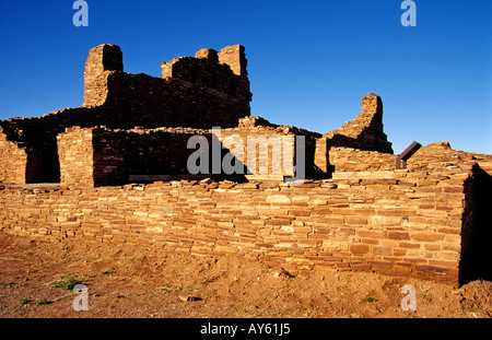 Die imposante Mission San Gregorio de Abo, Abo Ruinen, Salinas Pueblo Missionen National Monument, New Mexico. Stockfoto