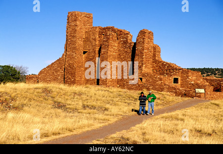 Die imposante Mission San Gregorio de Abo, Abo Ruinen, Salinas Pueblo Missionen National Monument, New Mexico. Stockfoto