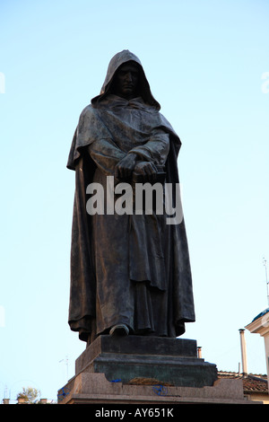 Statue von Giordano Bruno in Campo dei Fiori (Rom) Stockfoto