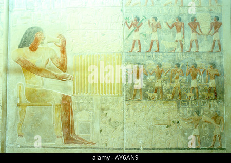 Viermonatiges Le Caire Sud Pyramides de Saqqarah Mastaba de Ptah Hotep Stockfoto