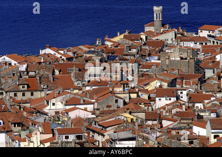 Die Stadt Piran an der adriatischen Küste Sloweniens Stockfoto