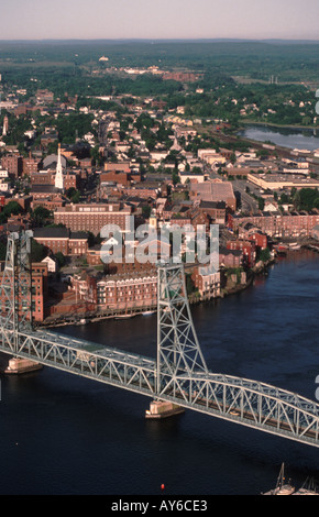 Luftaufnahme von Portsmouth New Hampshire USA am Piscataqua River Stockfoto